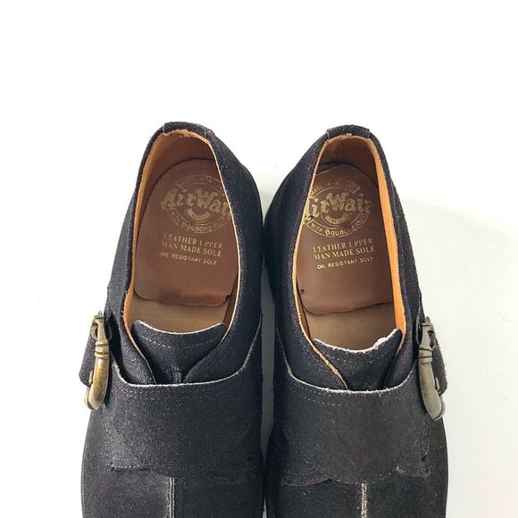 Vintage Dr Martens England Platform Monk Strap Nubuck Steel Toe Men’s 9 Shoes - Picture 4 of 8